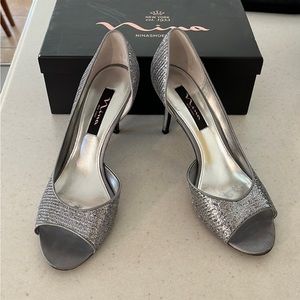 NINA silver heels